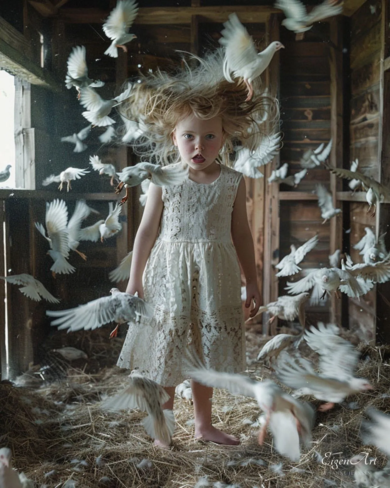 An Ill Wind — fliegende Federn, Stroh und Haare im Wind (Yellow-Muse-Magazin)