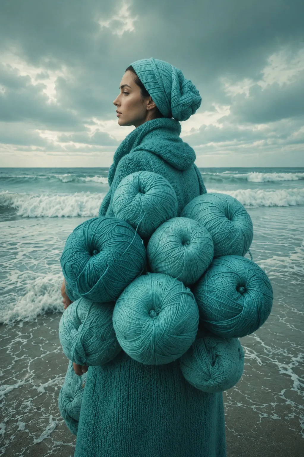 Turquoise Worlds — Synchronschwimmerinnen im Kreis, Bildwelt von Sanne Jerxsen
